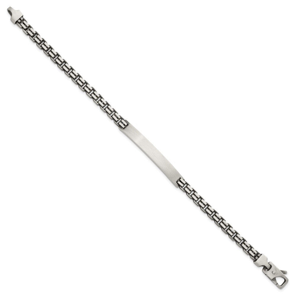 Sterlingsilber Antikisiert Gebürstet Venezianer Glieder Platte 6mm 8 Zoll Id Armband