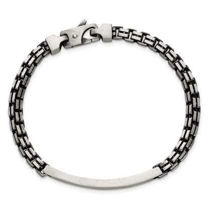 Sterlingsilber Antikisiert Gebürstet Venezianer Glieder Platte 6mm 8 Zoll Id Armband