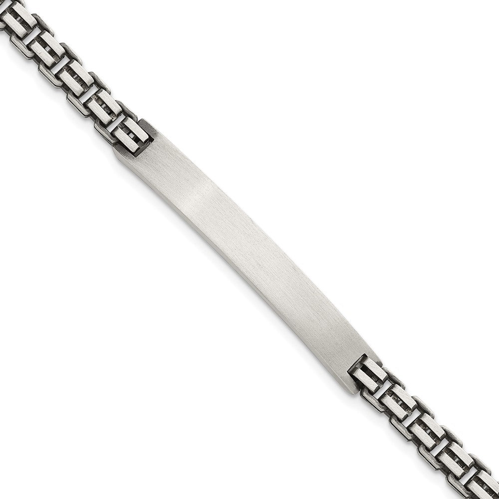 Sterlingsilber Antikisiert Gebürstet Venezianer Glieder Platte 6mm 8 Zoll Id Armband