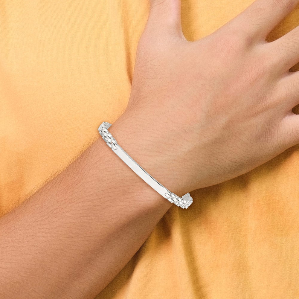 Sterlingsilber Poliert 8 Zoll Herren Id Armband