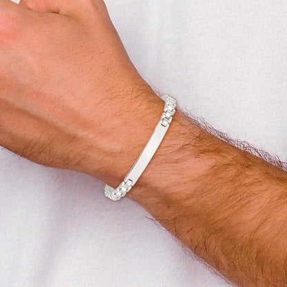 Sterlingsilber Poliert 8 Zoll Herren Id Armband