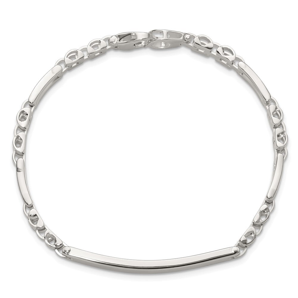 Sterlingsilber Poliert 7.5 Zoll Id Armband