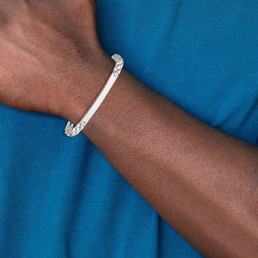 Sterlingsilber Poliert 7.5 Zoll Id Armband