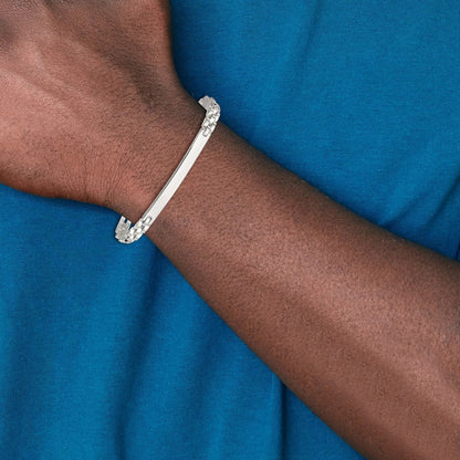 Sterlingsilber Poliert 7.5 Zoll Id Armband