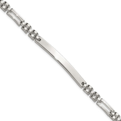Sterlingsilber Poliert 7.5 Zoll Id Armband