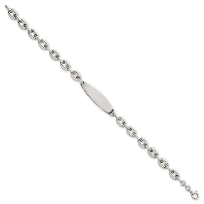 Sterlingsilber Poliert 6.25mm Anker Glieder 7.25 Zoll Id Armband