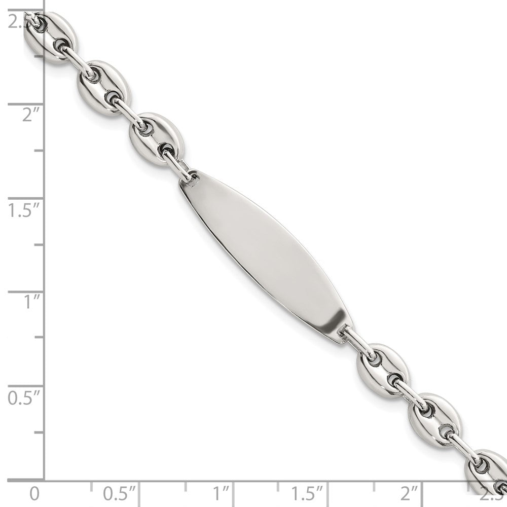 Sterlingsilber Poliert 6.25mm Anker Glieder 7.25 Zoll Id Armband