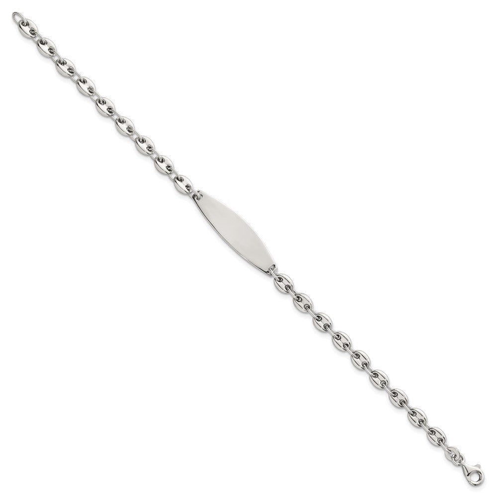Sterlingsilber Poliert 5.0mm Anker Glieder 7.5 Zoll Id Armband