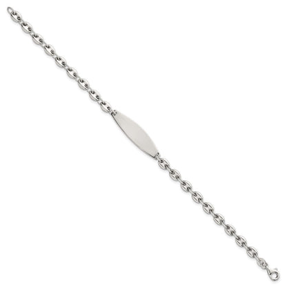 Sterlingsilber Poliert 5.0mm Anker Glieder 7.5 Zoll Id Armband