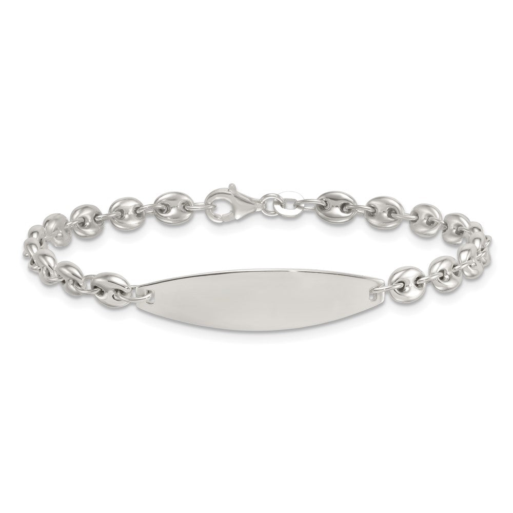 Sterlingsilber Poliert 5.0mm Anker Glieder 7.5 Zoll Id Armband