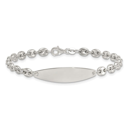 Sterlingsilber Poliert 5.0mm Anker Glieder 7.5 Zoll Id Armband