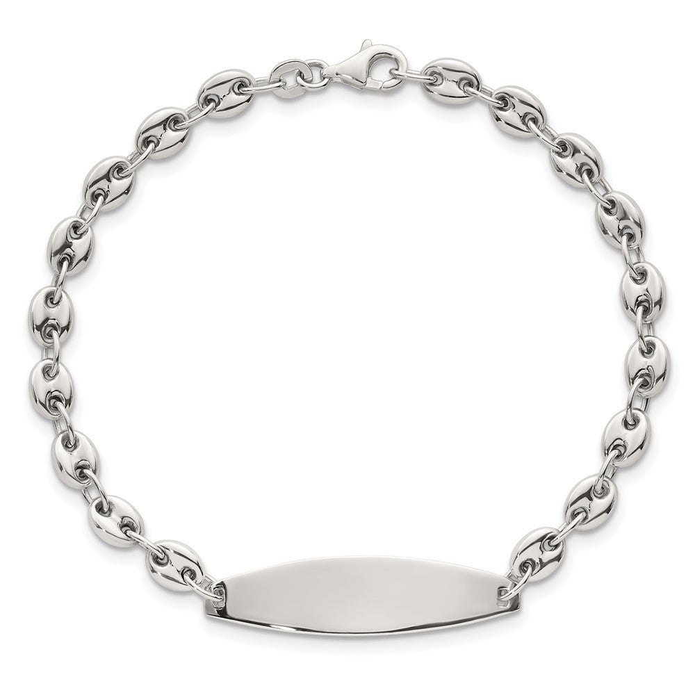 Sterlingsilber Poliert 5.0mm Anker Glieder 7.5 Zoll Id Armband