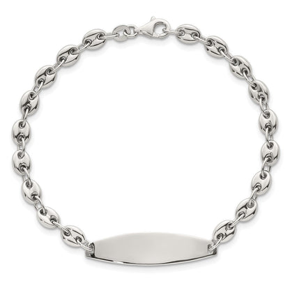 Sterlingsilber Poliert 5.0mm Anker Glieder 7.5 Zoll Id Armband