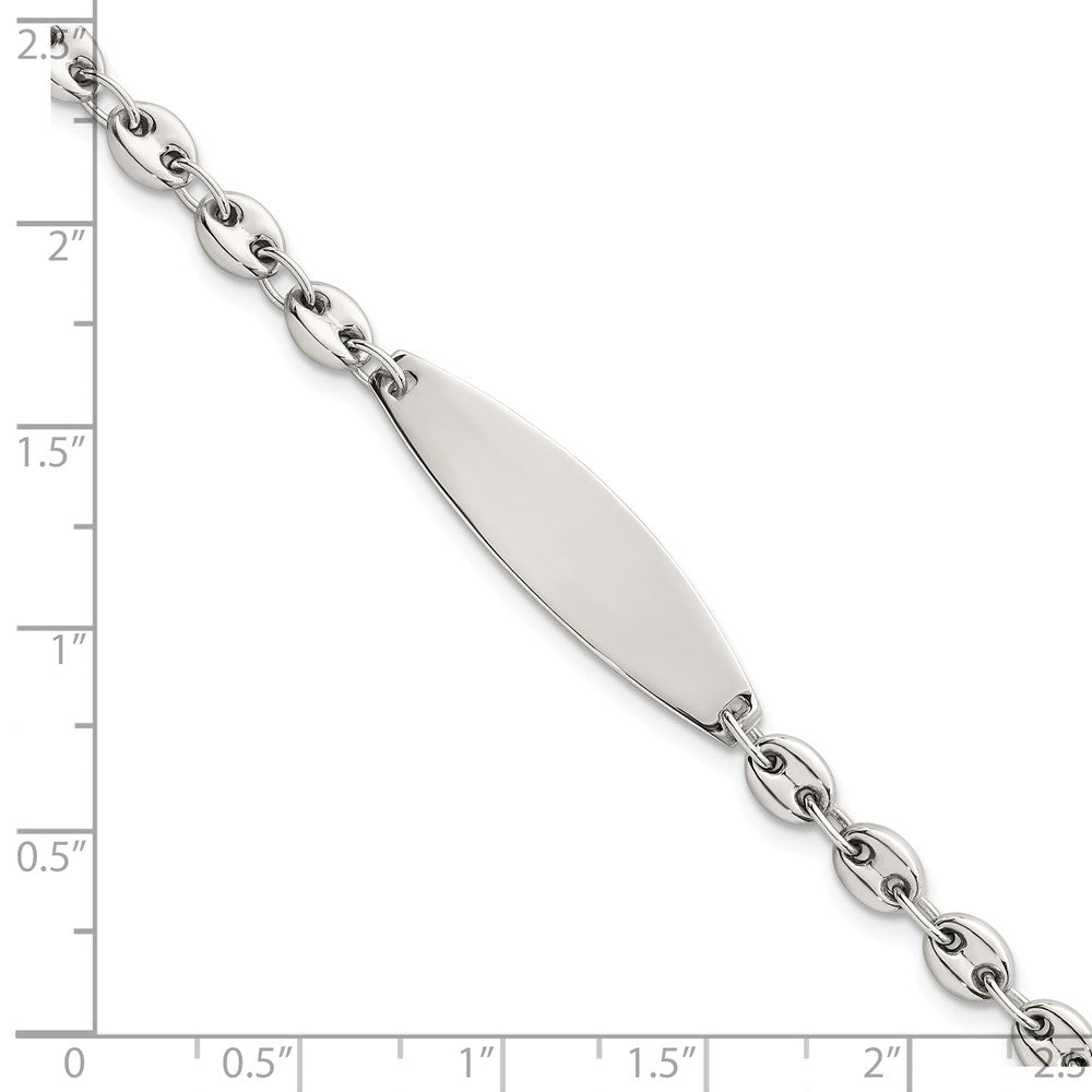 Sterlingsilber Poliert 5.0mm Anker Glieder 7.5 Zoll Id Armband
