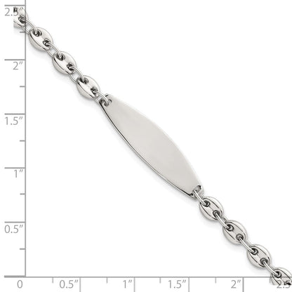 Sterlingsilber Poliert 5.0mm Anker Glieder 7.5 Zoll Id Armband