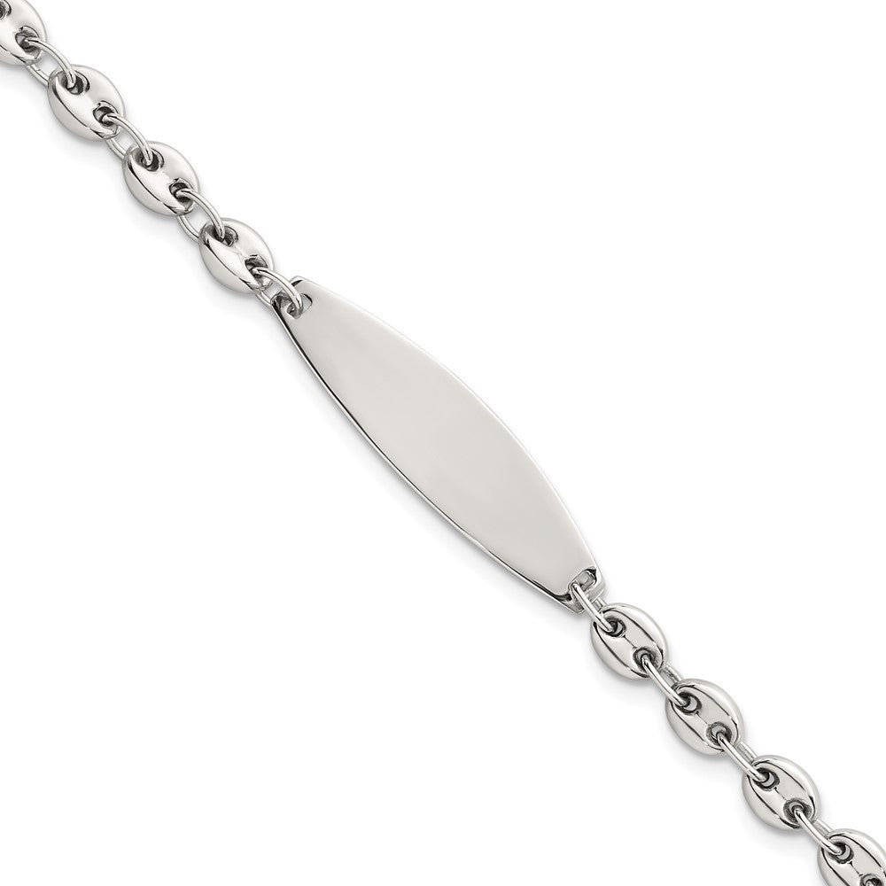 Sterlingsilber Poliert 5.0mm Anker Glieder 7.5 Zoll Id Armband