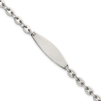 Sterlingsilber Poliert 5.0mm Anker Glieder 7.5 Zoll Id Armband