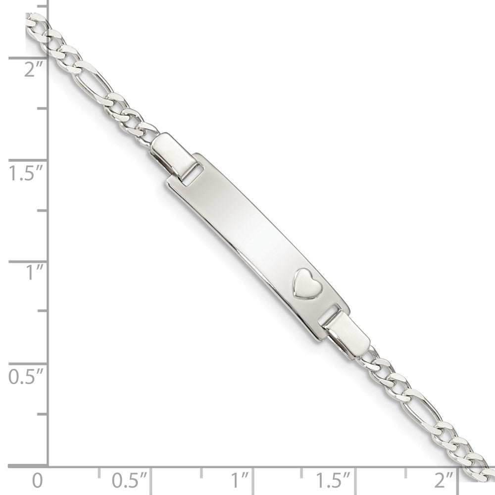 6 Zoll Sterlingsilber Baby Id mit Herz Armband