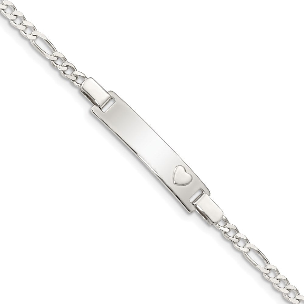 6 Zoll Sterlingsilber Baby Id mit Herz Armband