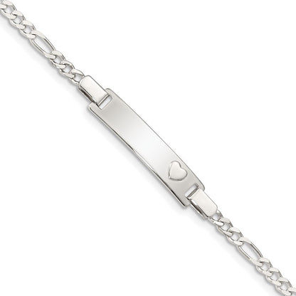 6 Zoll Sterlingsilber Baby Id mit Herz Armband