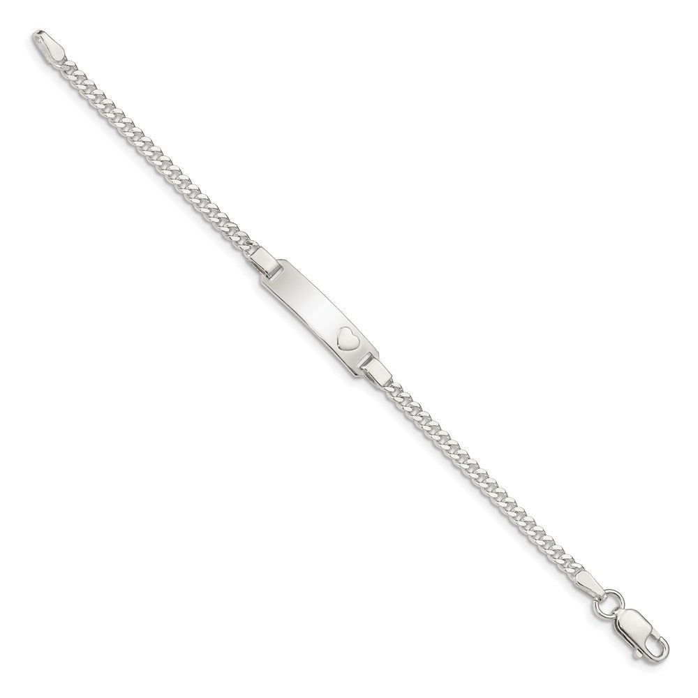 6 Zoll Sterlingsilber Baby Id mit Herz Armband