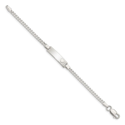 6 Zoll Sterlingsilber Baby Id mit Herz Armband