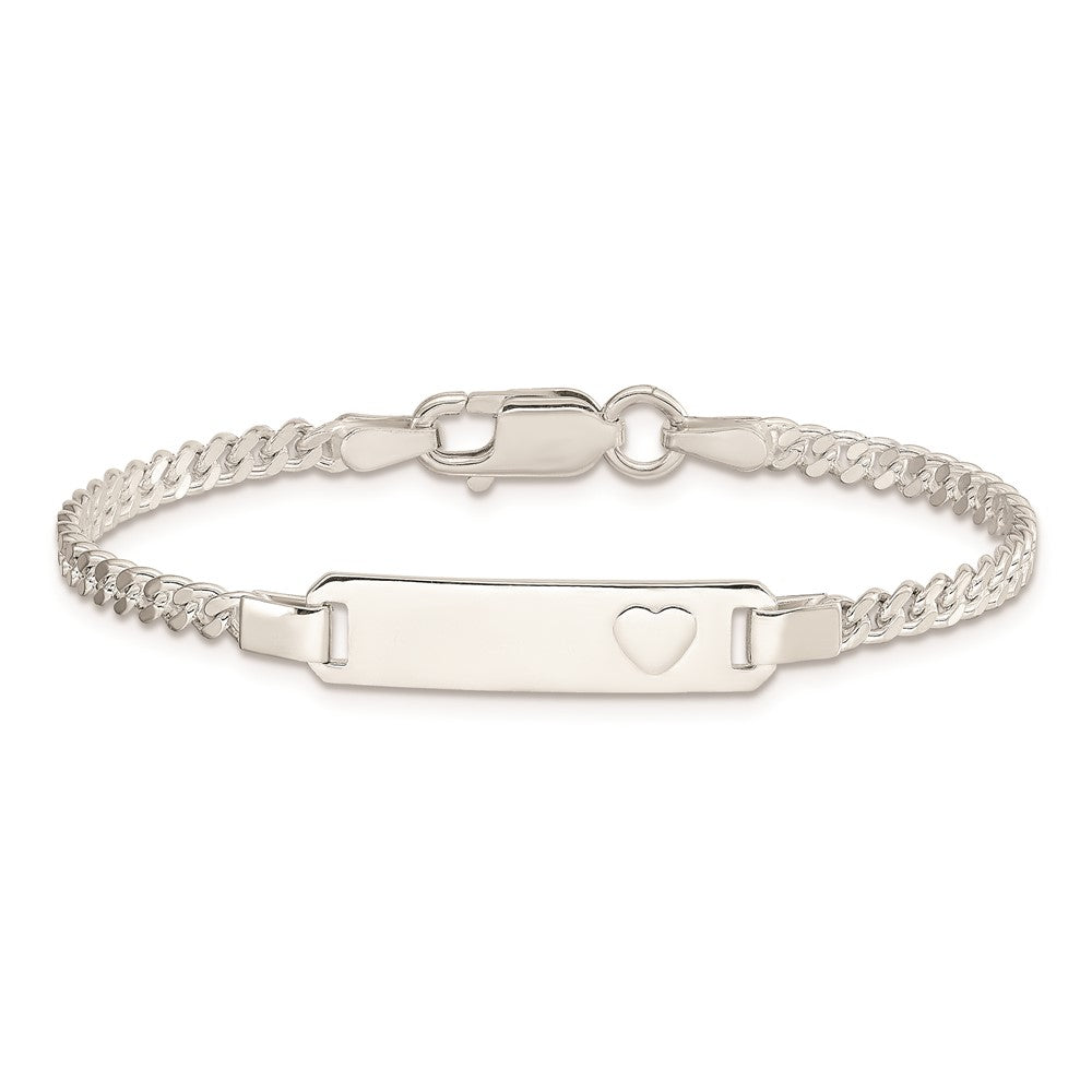 6 Zoll Sterlingsilber Baby Id mit Herz Armband