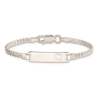 6 Zoll Sterlingsilber Baby Id mit Herz Armband