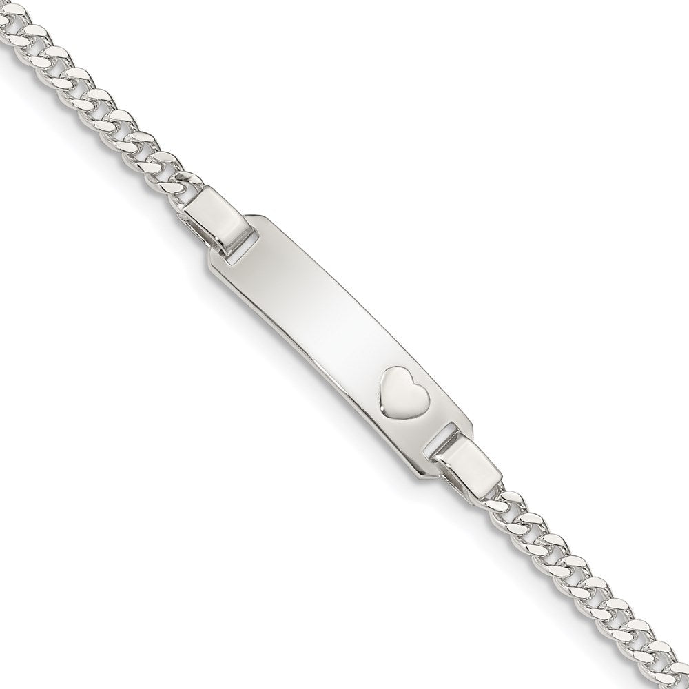 6 Zoll Sterlingsilber Baby Id mit Herz Armband