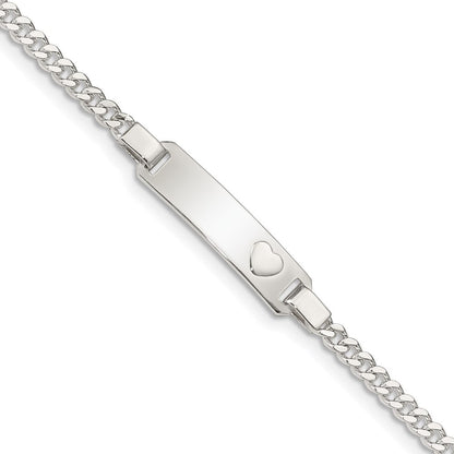 6 Zoll Sterlingsilber Baby Id mit Herz Armband