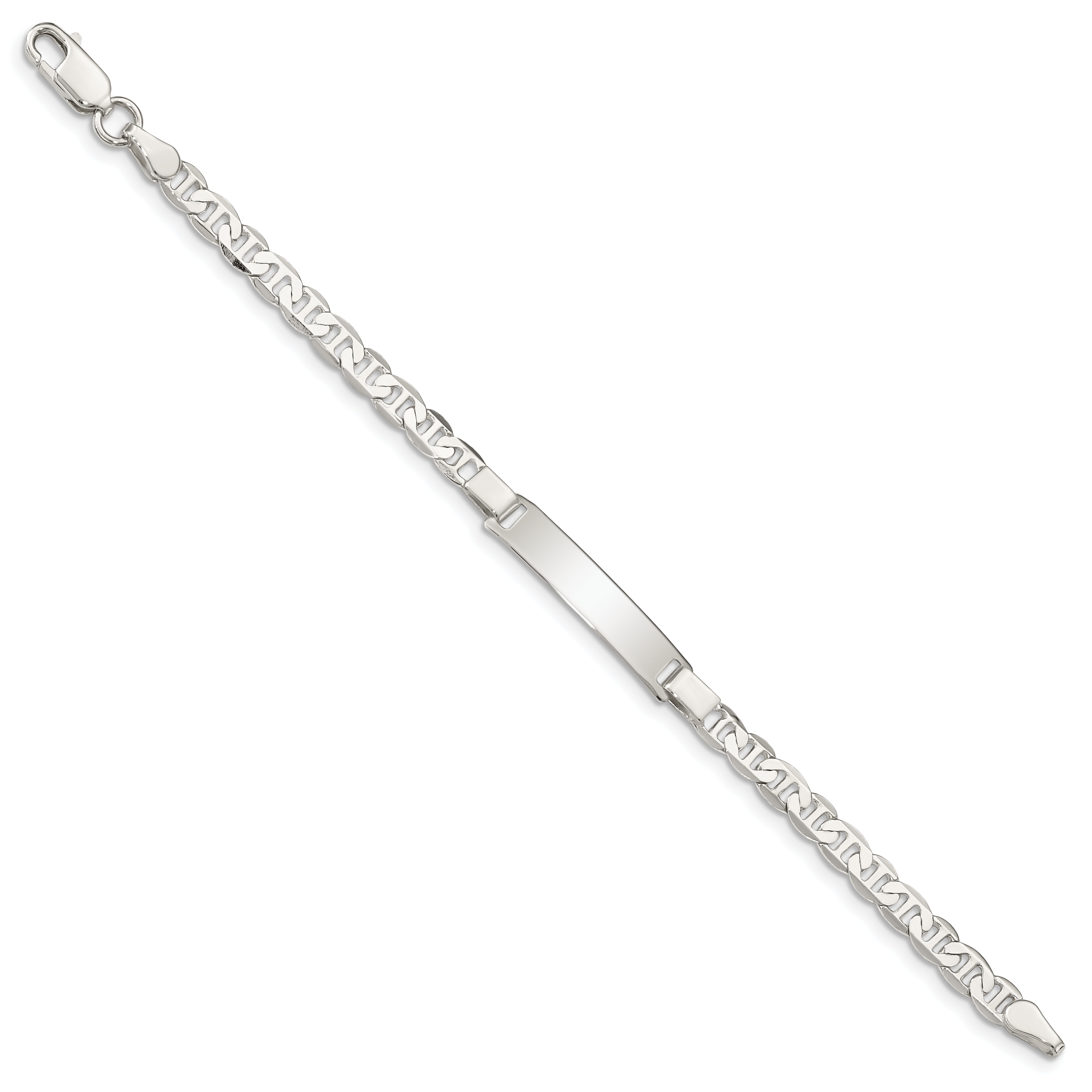 Sterlingsilber Gravierbar Childrens Id Anker Glieder Armband