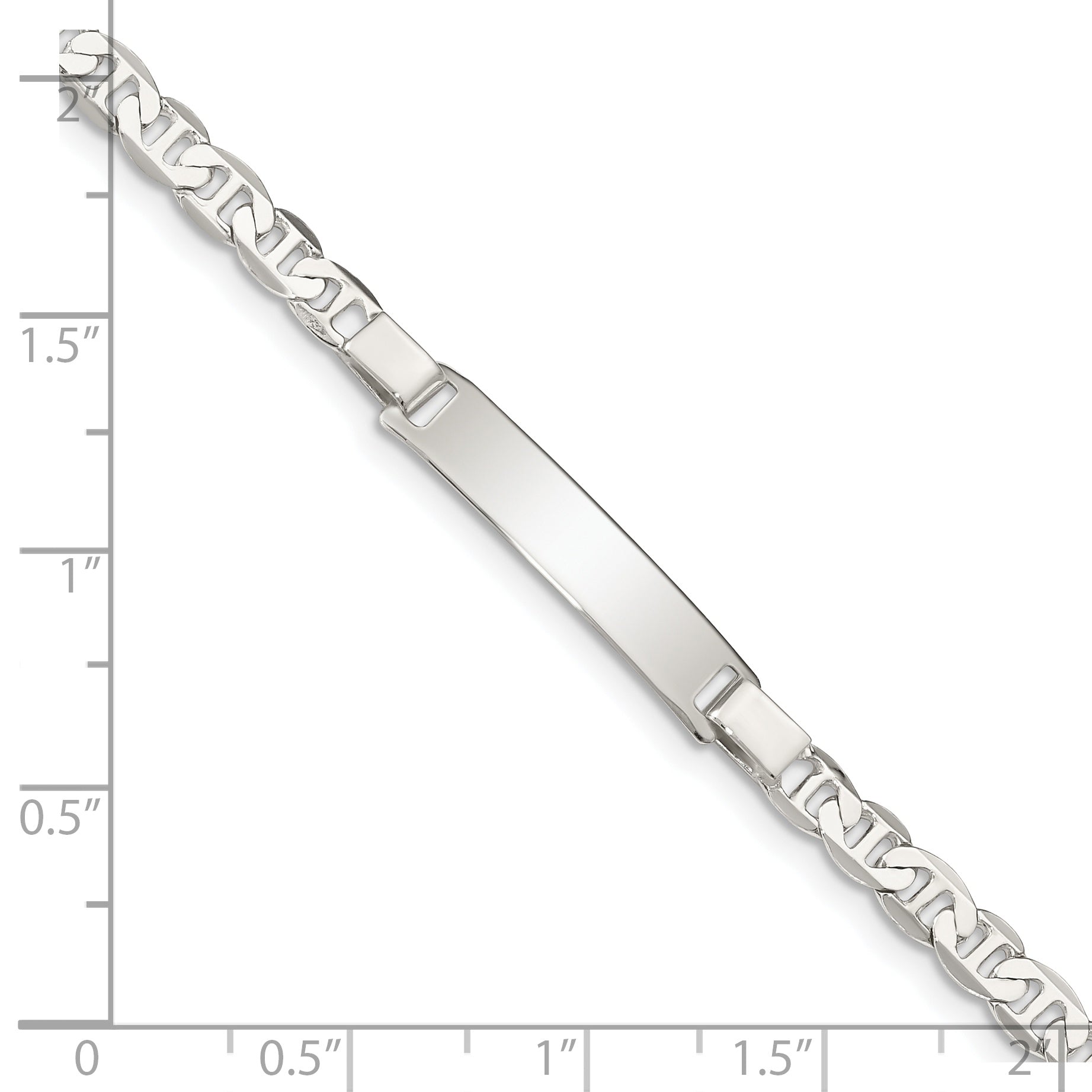 Sterlingsilber Gravierbar Childrens Id Anker Glieder Armband
