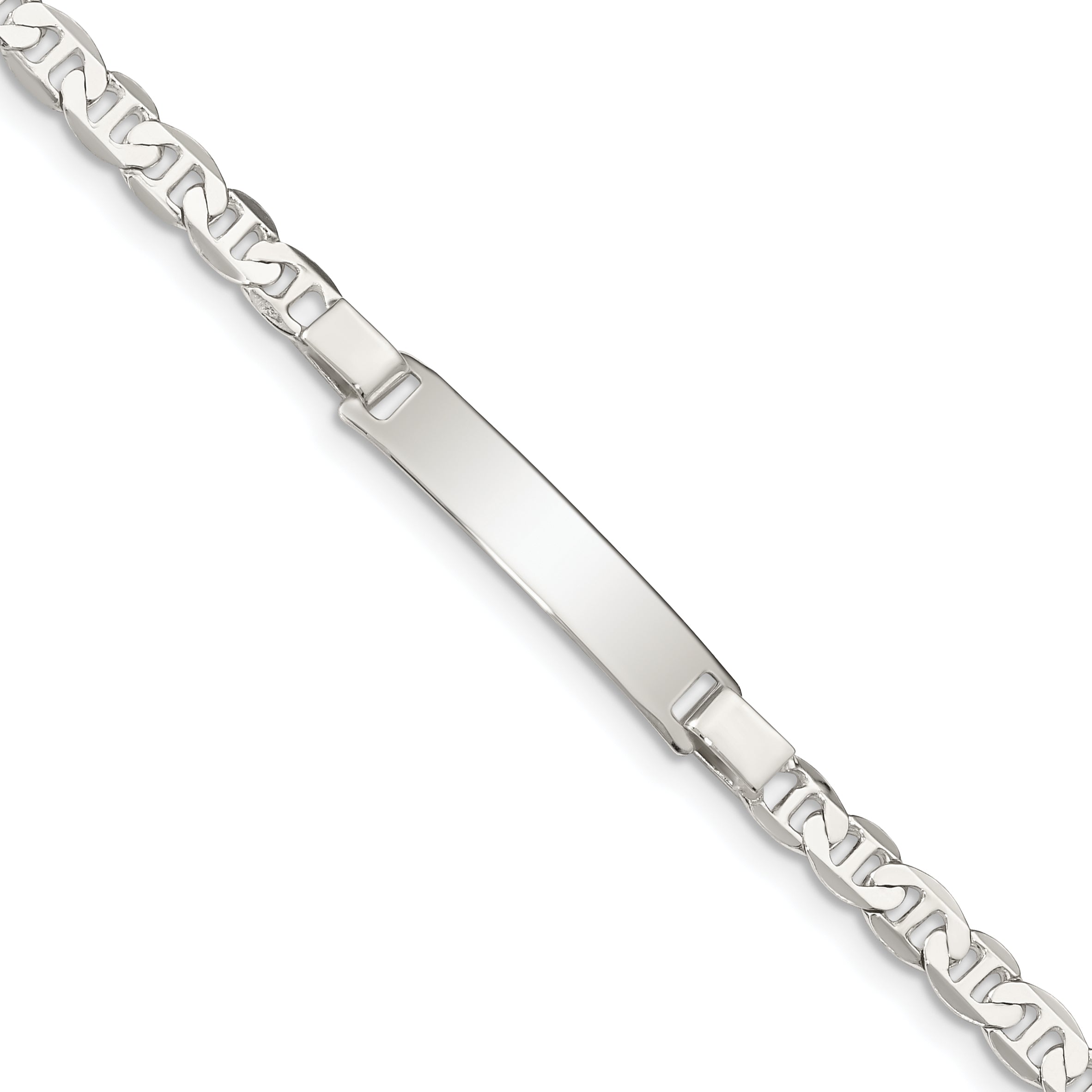 Sterlingsilber Gravierbar Childrens Id Anker Glieder Armband