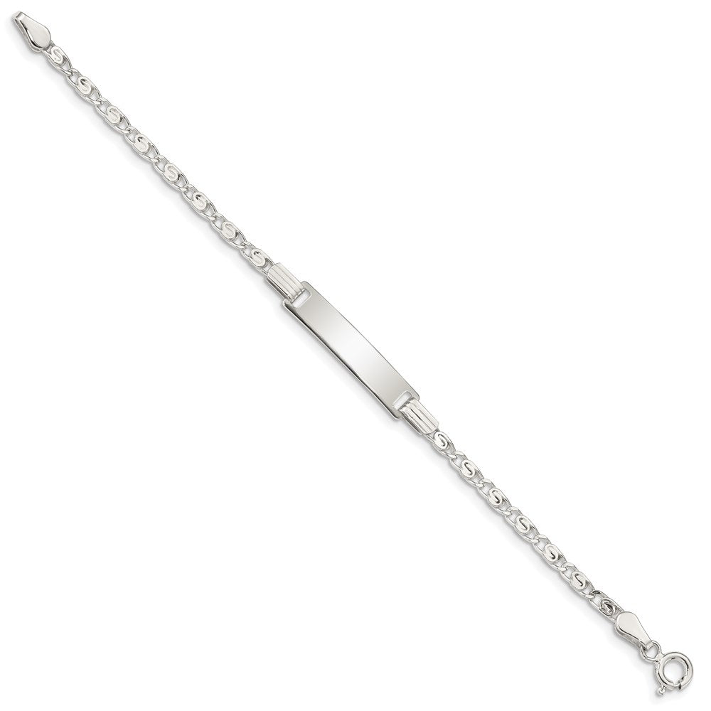 5.5 Zoll Sterlingsilber Poliert Gravierbar Childrens Id Armband