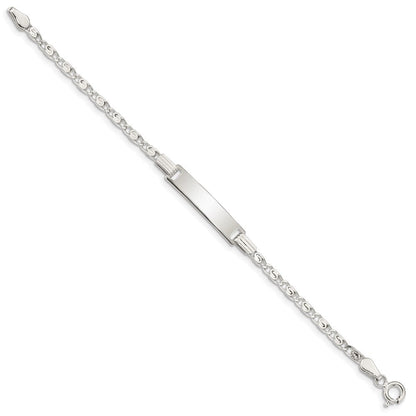 5.5 Zoll Sterlingsilber Poliert Gravierbar Childrens Id Armband