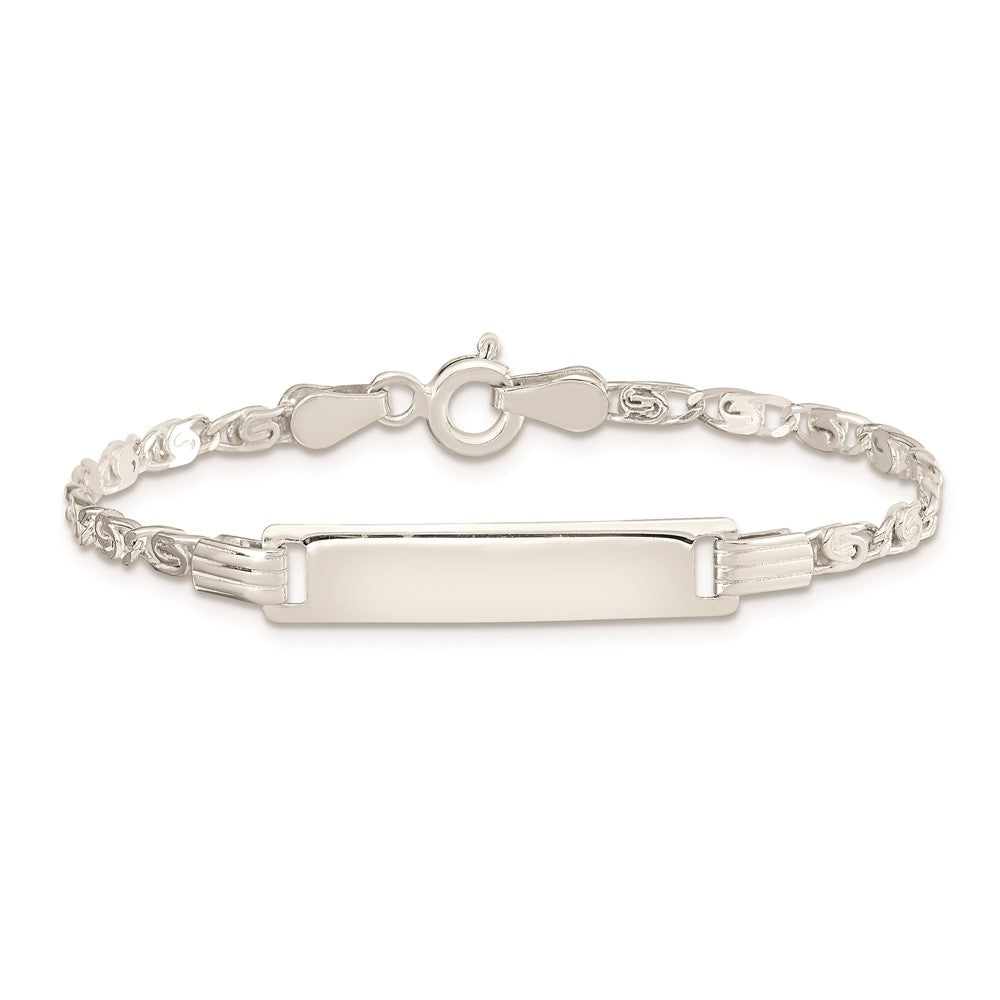 5.5 Zoll Sterlingsilber Poliert Gravierbar Childrens Id Armband
