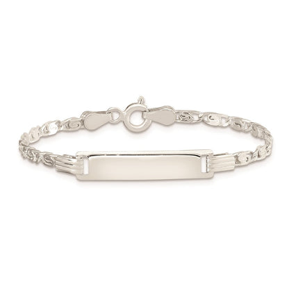 5.5 Zoll Sterlingsilber Poliert Gravierbar Childrens Id Armband