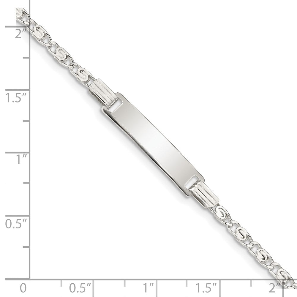 5.5 Zoll Sterlingsilber Poliert Gravierbar Childrens Id Armband