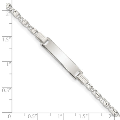 5.5 Zoll Sterlingsilber Poliert Gravierbar Childrens Id Armband
