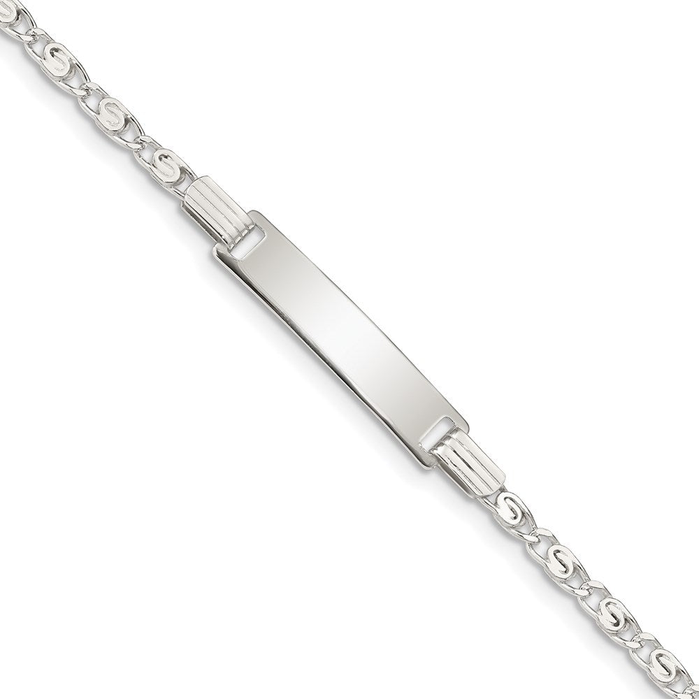 5.5 Zoll Sterlingsilber Poliert Gravierbar Childrens Id Armband