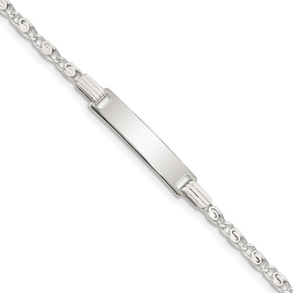 5.5 Zoll Sterlingsilber Poliert Gravierbar Childrens Id Armband