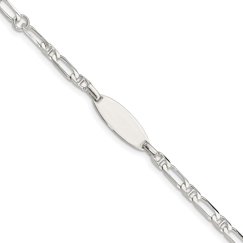 5 Zoll Sterlingsilber Poliert Gravierbar 5 Zoll Plus 1 Zoll Verlängerung Childrens Id Armband