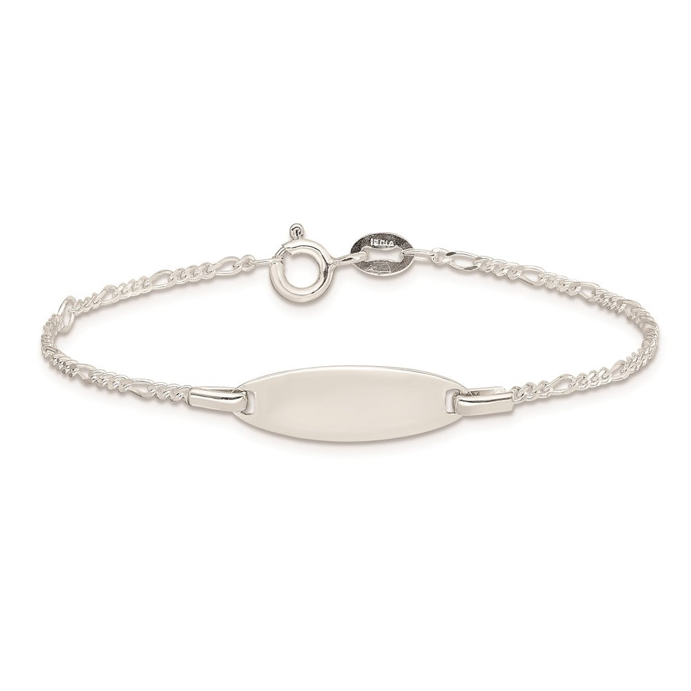 5 Zoll Sterlingsilber Childrens 5 Zoll Plus 1 Zoll Verlängerung Id Figaro Glieder Armband