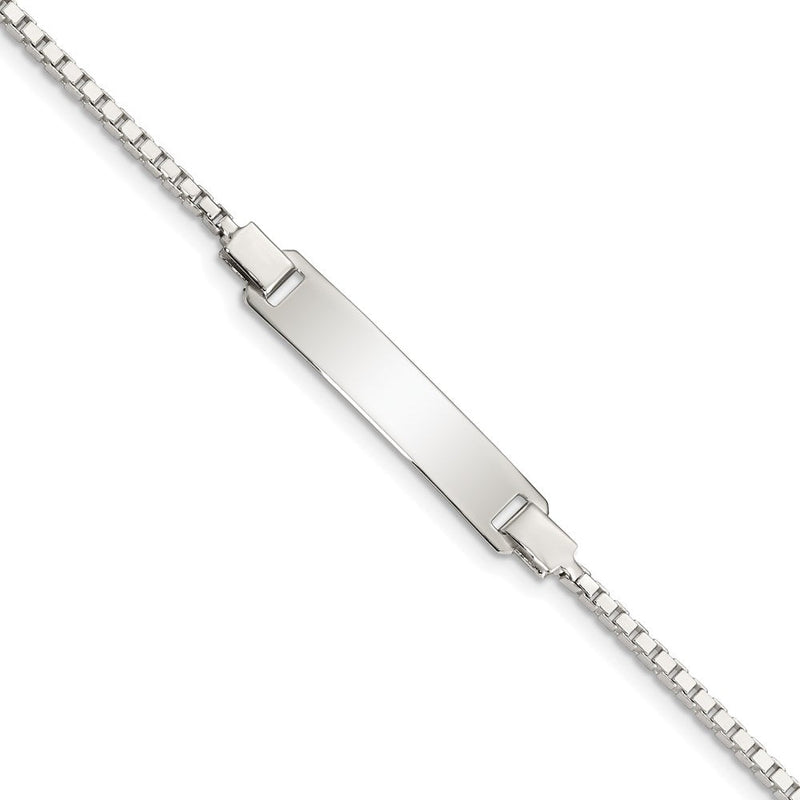 5.5 Zoll Sterlingsilber Gravierbar Childrens Id auf Venezianer Gliederarmband