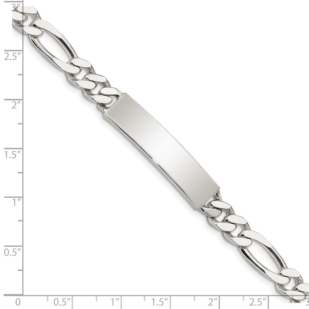 Sterlingsilber Poliert Gravierbar Figaro Glieder Id Armband