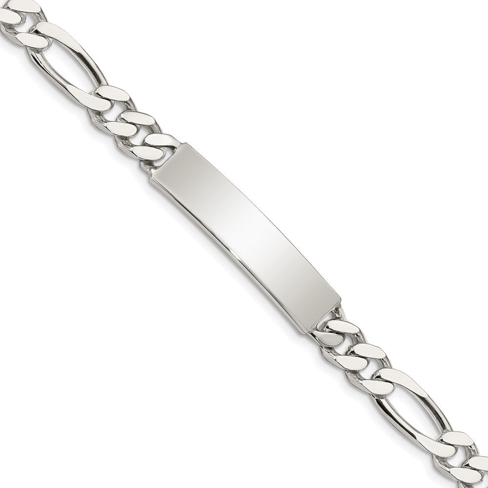 Sterlingsilber Poliert Gravierbar Figaro Glieder Id Armband