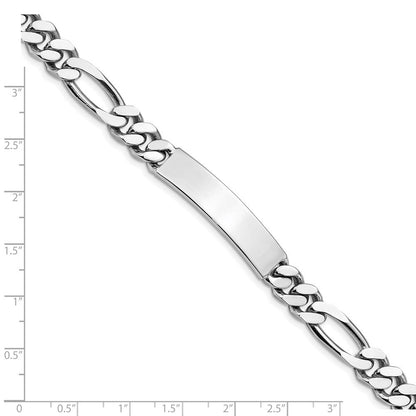 8.5 Zoll Sterlingsilber Poliert Gravierbar Figaro Glieder Id Armband