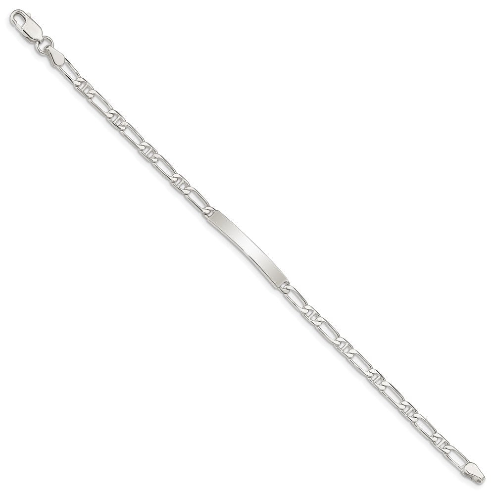 Sterlingsilber Poliert Gravierbar Anker Glieder Id Armband
