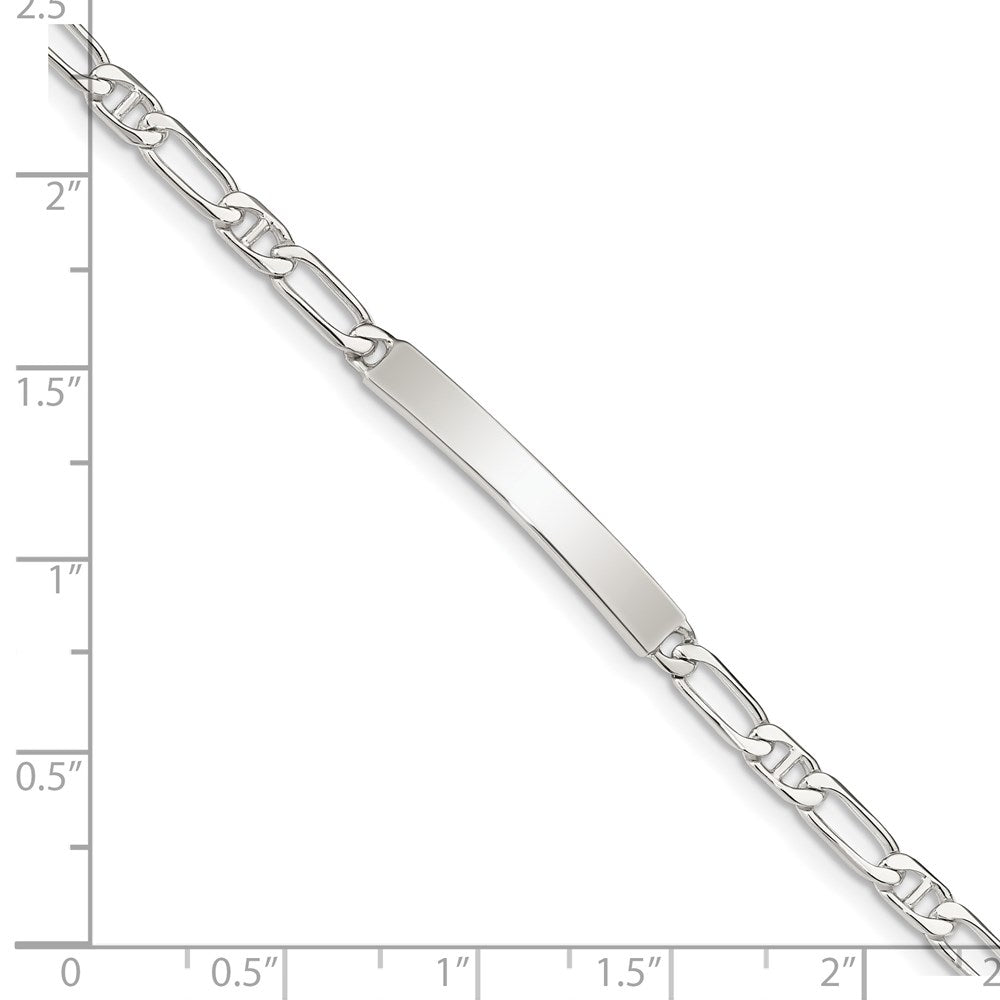 Sterlingsilber Poliert Gravierbar Anker Glieder Id Armband