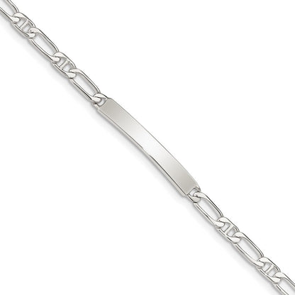 Sterlingsilber Poliert Gravierbar Anker Glieder Id Armband